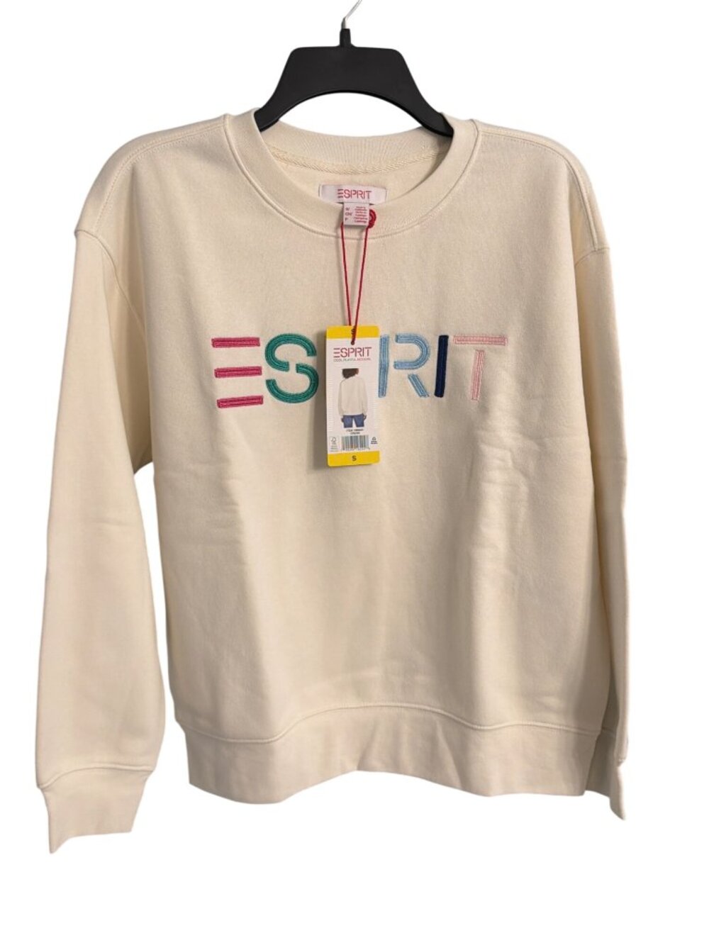 Esprit Small Cream Sweatshirt Pullover Gen X Viral Costco Trend NWt - Picture 3 of 6